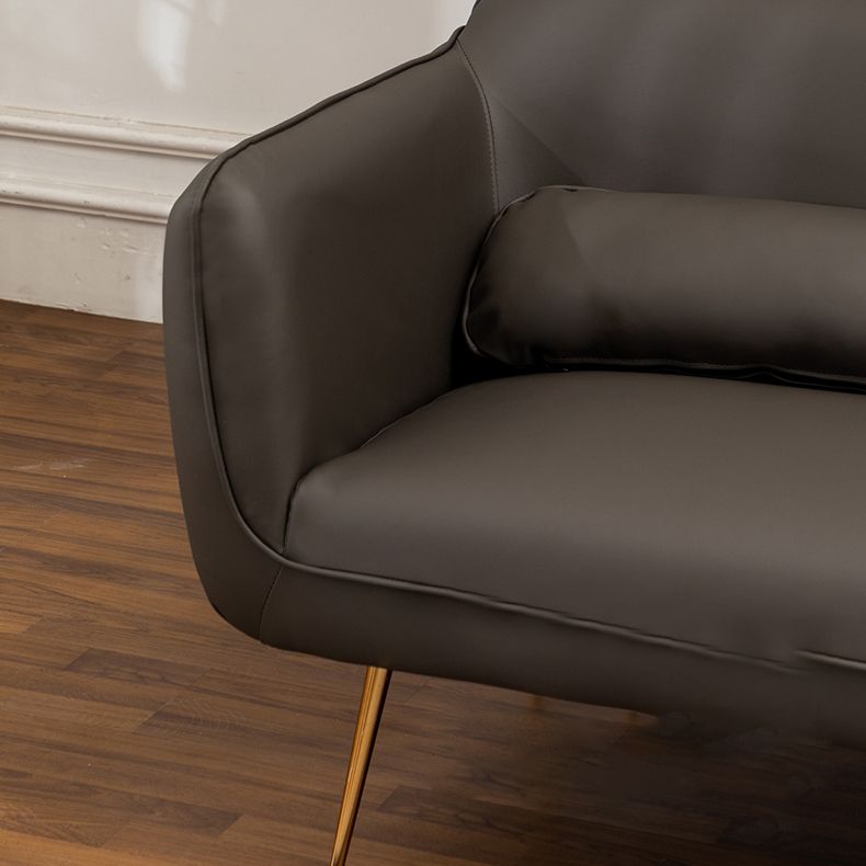 Mid-Century Modern Faux Leather Sofa 31.1" H Sloped Arm Loveseat Clearhalo 'Furniture' 'furniture_sofas' 'kitchen' 'kitchen_sofas' 'Living Room Furniture' 'Sofa' 'sofas' 1200x1200_89c585b2-7bd2-40eb-8dd1-c3c00aac28c6