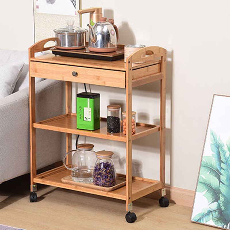 Rolling Kitchen Trolley Rectangular Bamboo Wooden Prep Table Clearhalo 'furn' 'furn_kitchen_islands_carts' 'Furniture' 'Kitchen & Dining Furniture' 'Kitchen Islands & Carts' 'kitchen_islands_carts' 1200x1200_89c6c32b-9f71-4a71-a07b-ef54bd5b451d