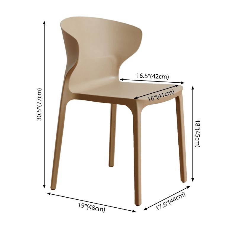 Contemporary Indoor-Outdoor Plastic Dining Chair Stacking Dining Chair Clearhalo ' kitchen&dining_furn' 'Dining Chairs' 'Dining Tables & Seating' 'dining_chair' 'furn' 'furn_dining_chair' 'Furniture' 'furniture_dining_chair' 'Kitchen & Dining Furniture' 'kitchen' 1200x1200_89c6ec61-b54b-4ee3-9948-fb201d643ce2