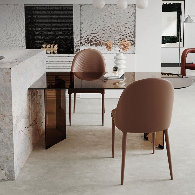 Free Form Tempered Glass Table for Restaurant Modern Table with Double Pedestal Clearhalo ' dining_table' 'Dining Tables & Seating' 'Dining Tables' 'furn' 'furn_dining_table' 'Furniture' 'furniture_dining_table' 'Kitchen & Dining Furniture' 'kitchen&dining_furn' 'kitchen' 'kitchen_dining_table' 1200x1200_89c7f92e-db2c-4b45-b5b9-2d3d5a978d4b