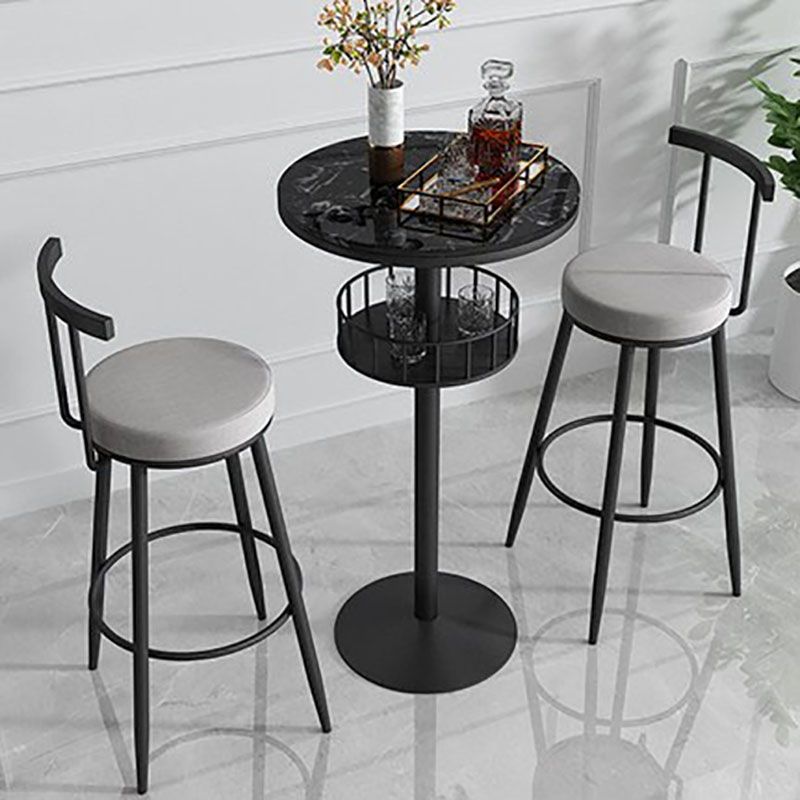 Marble Indoor Glam Bar Dining Table Iron Bistro Table with Single Pedestal Clearhalo 'Bar Furniture' 'Bar Tables' 'bar_tables' 'furn' 'furn_bar_tables' 'Furniture' 'furniture_bar_tables' 'Kitchen & Dining Furniture' 'kitchen&dining_furn' 'kitchen' 1200x1200_89c85481-23e5-40aa-a29a-05df729bc3de