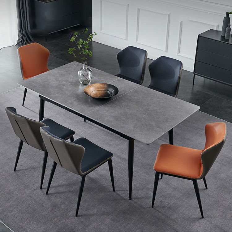 Kitchen Modern Sintered Stone Top Dinette Set with Removable Leaf Dining Room Furniture Clearhalo 'Dining Room Sets' 'Dining Tables & Seating' 'dining_room_set' 'furn' 'furn_dining_room_set' 'Furniture' 'furniture_dining_room_set' 'Kitchen & Dining Furniture' 'kitchen&dining_furn' 'kitchen' 1200x1200_89c938a6-5ded-4acf-b873-cc5577d2464c