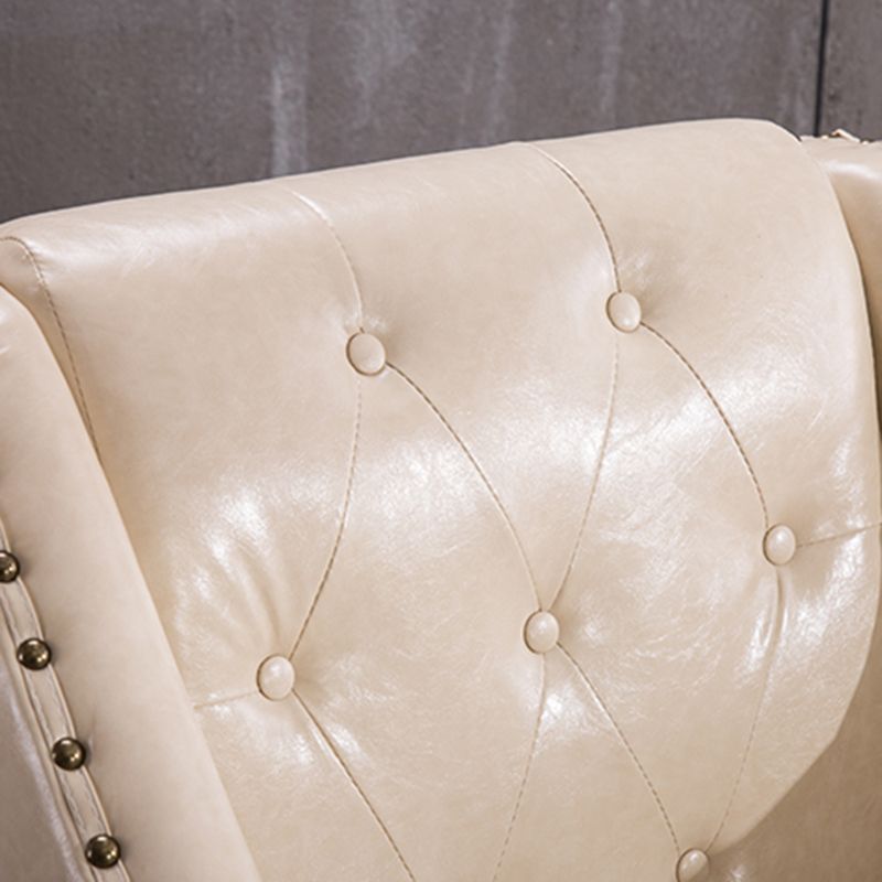 Arm Chair 27.55" L x 27.55" W x 33.46" H Sloped Arms Accent Armchair with Nailhead Trim Clearhalo 'Accent Chairs' 'accent_chairs' 'Chairs & Seating' 'furn' 'furn_accent_chairs' 'Furniture' 'Living Room Furniture' 1200x1200_89c9d12e-a64e-4745-b538-f3fb22b3d297