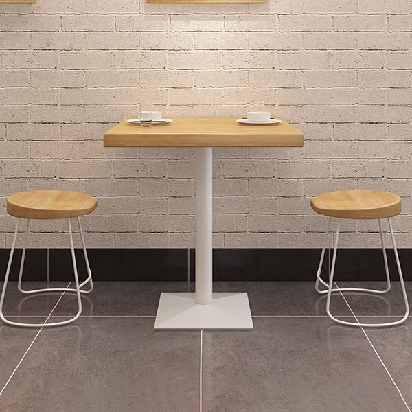 Square Wooden Fir Table Industrial Dining Table with Metal Pedestal Base Clearhalo ' dining_table' 'Dining Tables & Seating' 'Dining Tables' 'furn' 'furn_dining_table' 'Furniture' 'furniture_dining_table' 'Kitchen & Dining Furniture' 'kitchen&dining_furn' 'kitchen' 'kitchen_dining_table' 1200x1200_89ca017c-1051-4a44-a7b5-5e52c5de05a2