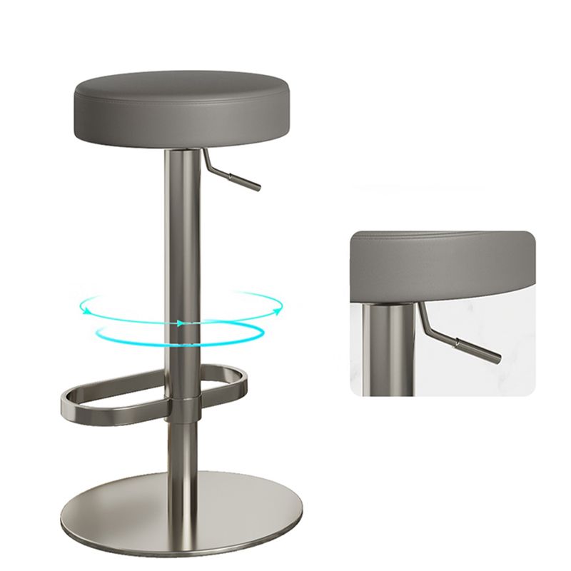 Industrial Leather Bar Stool Backless Counter Stool for Bristol