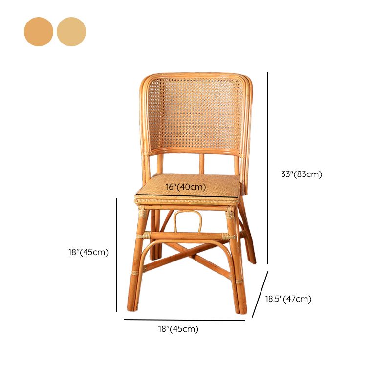 Contemporary Armless Wicker Chair Home Cane Back Dining Chair Clearhalo 'Dining Chairs' 'Dining Tables & Seating' 'dining_chair' 'furn' 'furn_dining_chair' 'Furniture' 'Kitchen & Dining Furniture' 1200x1200_89cacb9c-64e5-4986-8347-e5239868d8c6