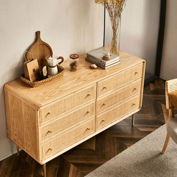 Solid Wood Buffet Table Modern Style Side Board with Drawers Clearhalo 'buffet_sideboard' 'Buffets & Sideboards' 'furn' 'furn_buffet_sideboard' 'Furniture' 'Kitchen & Dining Furniture' 1200x1200_89cbe624-2a8a-4ac2-8147-4f0c5294c049