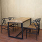 Modern Matte Brown Dining Set with Metal Chairs 1/2/5 Pieces Solid Wood Dinette Set