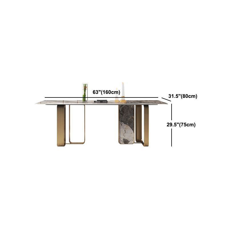 Ensemble de salle à manger luxueux avec plateau en pierre frittée, ensemble de Table à manger rectangulaire 1/2/3/5/6/7/9 pièces