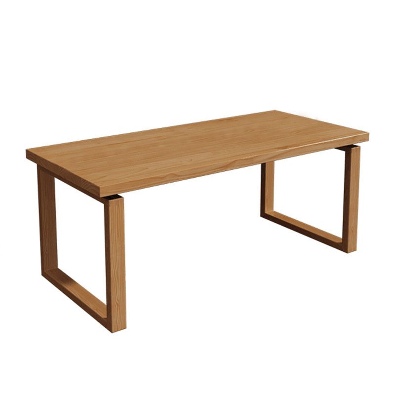 Table de salle à manger industrielle Table de dinette rectangulaire en bois massif en naturel