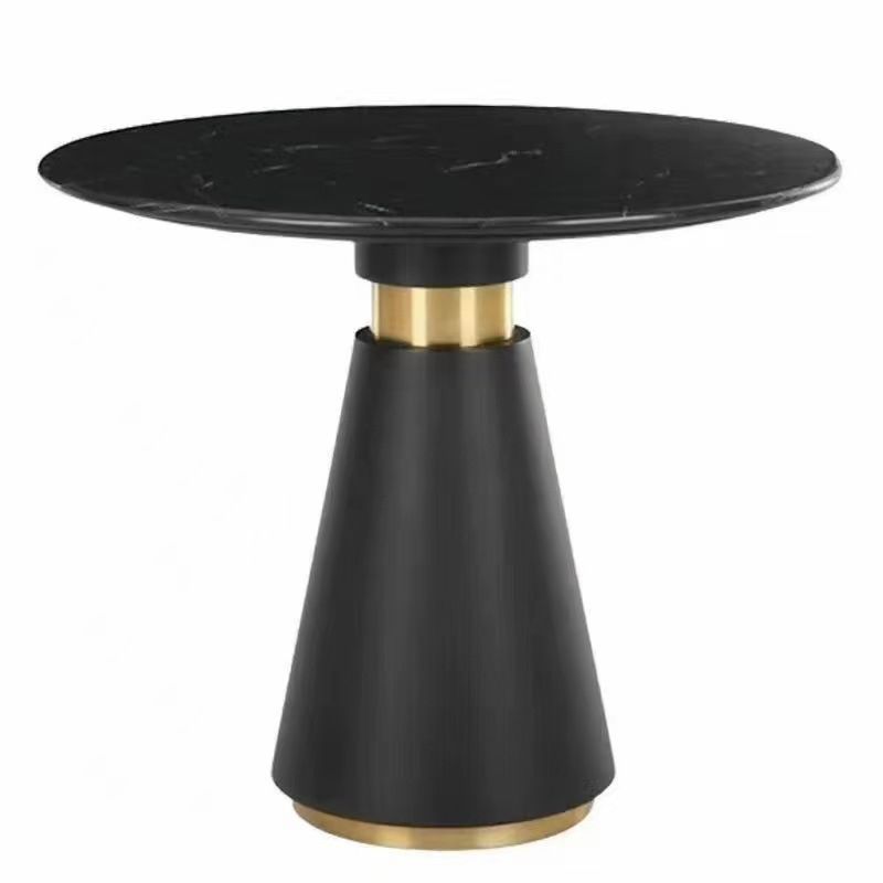 Glam Style Faux Marble Dining Set Round 1/4/5 Pieces Dining Set for Home Use Clearhalo 'Dining Room Sets' 'Dining Tables & Seating' 'dining_room_set' 'furn' 'furn_dining_room_set' 'Furniture' 'Kitchen & Dining Furniture' 1200x1200_89ccea1f-d855-4d06-a304-ffa69b7da06b