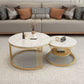 Round Slate Coffee Table Glam Nesting Coffee Table Set with Storage Shelf Clearhalo 'Coffee & Accent Tables' 'Coffee Tables' 'coffee_tables' 'furn' 'furn_coffee_tables' 'Furniture' 'Living Room Furniture' 1200x1200_89ce3937-6730-46b7-af51-8506d00a6027