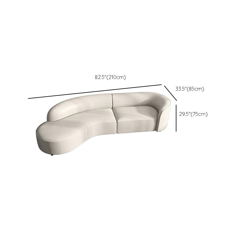 29 "H Sofá escandinavo Sofá de cuero blanco Sectional