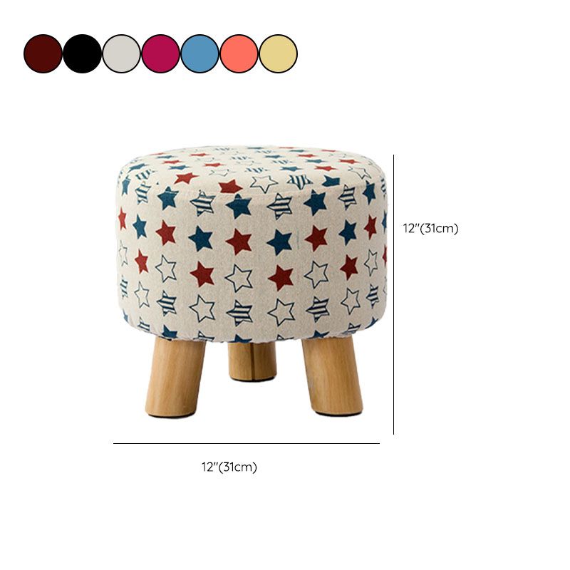 Fabric Standard Stool Contemporary Simple Round Upholstered Ottoman Clearhalo 'furn' 'furn_ottomans_poufs' 'Furniture' 'Living Room Furniture' 'Ottomans & Poufs' 'ottomans_poufs' 1200x1200_89d111a2-cd7b-4ef3-9749-501c36546940
