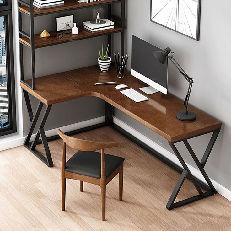 Solid Wood L-Shaped Work Table Fixed Home Office Modern Writing Desk Clearhalo 'furn' 'furn_office_desk' 'Furniture' 'furniture_office_desk' 'Office Desks' 'Office Furniture' 'office_desk' 1200x1200_89d1148e-262e-401d-8e51-189fe4b92471