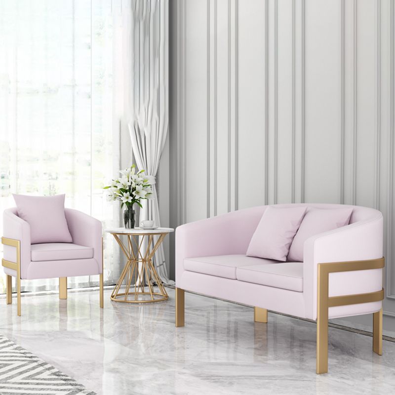 Canapé à bras en pente en velours avec dos serré pour le salon 28,35 "de haut