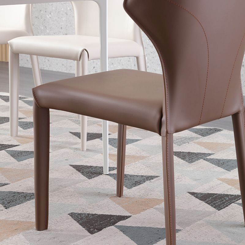 Gestoffeerde faux lederen eetkamerstoel eigentijdse eetkamerstoel