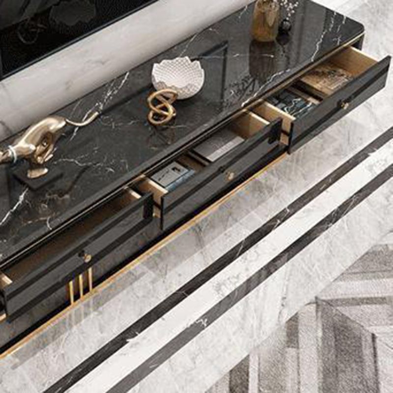 Glamstil Stone TV stehen schwarz -weiß -Fernsehschrank mit Schubladen