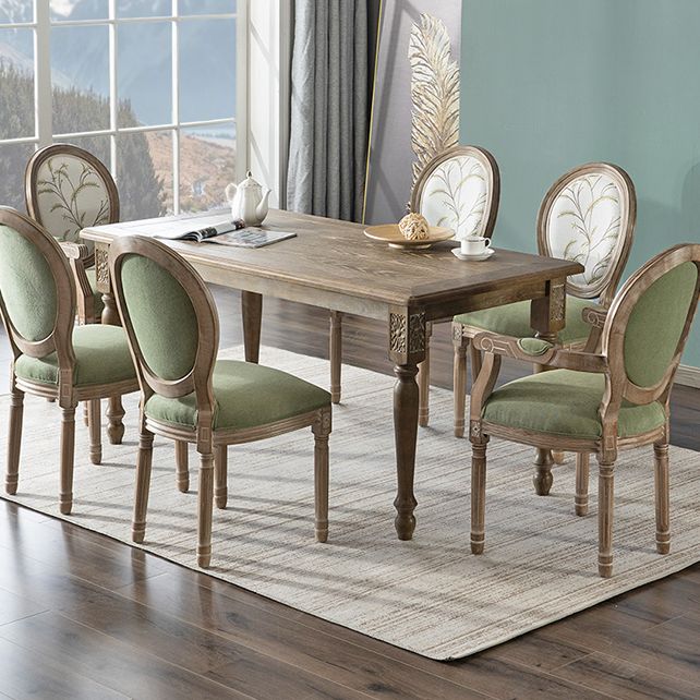 Country Style Dining Arm Chair King Louis Back Side Chair with 4 Wood Legs for Home Use Clearhalo ' kitchen&dining_furn' 'Dining Chairs' 'Dining Tables & Seating' 'dining_chair' 'furn' 'furn_dining_chair' 'Furniture' 'furniture_dining_chair' 'Kitchen & Dining Furniture' 'kitchen' 1200x1200_89d2e382-e61d-4a58-9826-7bedcab49aeb