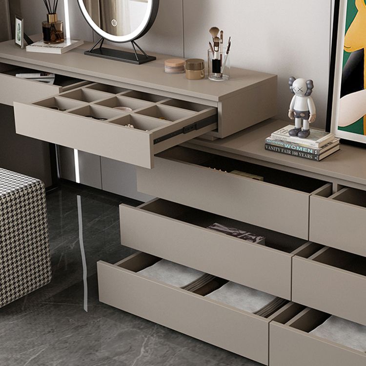 3-piece Vanity Table Set with LED Lighted Mirror Vanity Make Up Table/Stool Set