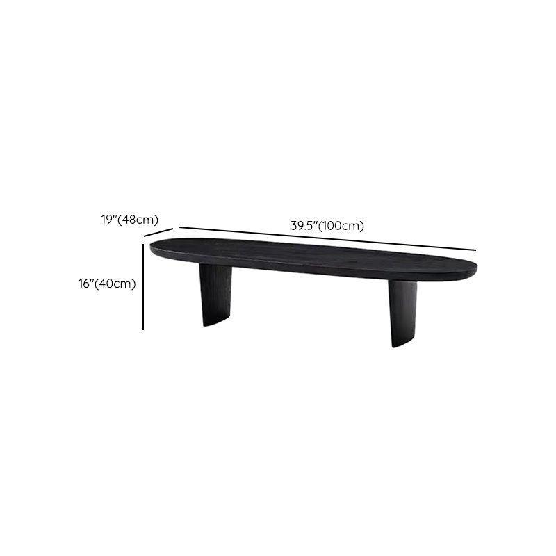 Modern 2 Legs Oval Cocktail Table Wooden Coffee Table in Black Clearhalo 'Coffee & Accent Tables' 'Coffee Tables' 'coffee_tables' 'furn' 'furn_coffee_tables' 'Furniture' 'Living Room Furniture' 1200x1200_89d43c4e-ff87-4aec-89bd-5cca0d0a1aac