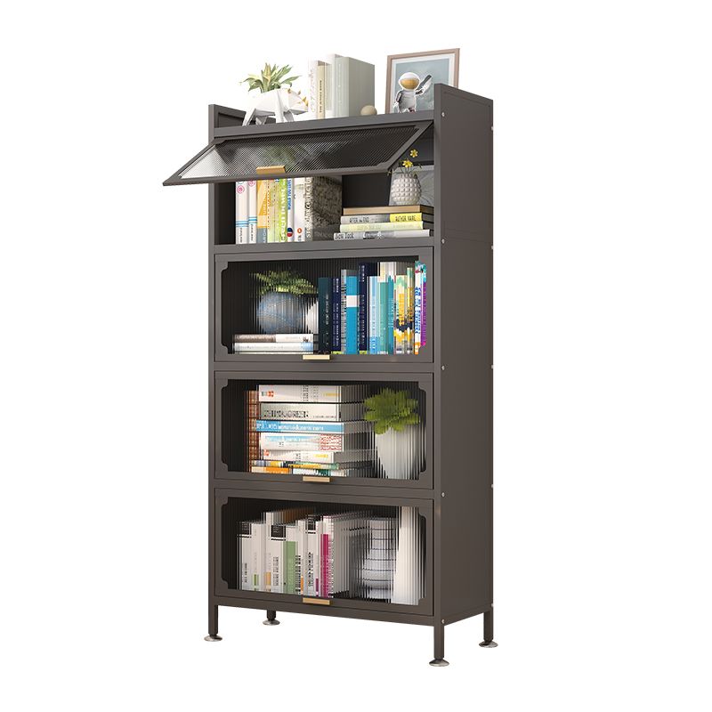 Industrial Style Metal Bookshelf Closed Back Shelf Bookcase with Doors Clearhalo 'Bookcases' 'furn' 'furn_bookcases' 'Furniture' 'furniture_bookcases' 'Office Furniture' 1200x1200_89d610c5-7187-4a80-a4b2-2acc31c19627