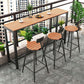 Outdoor 1/2/4/5 Pieces Counter Set Rectangle Industrial Metal Bar Pub Table Set