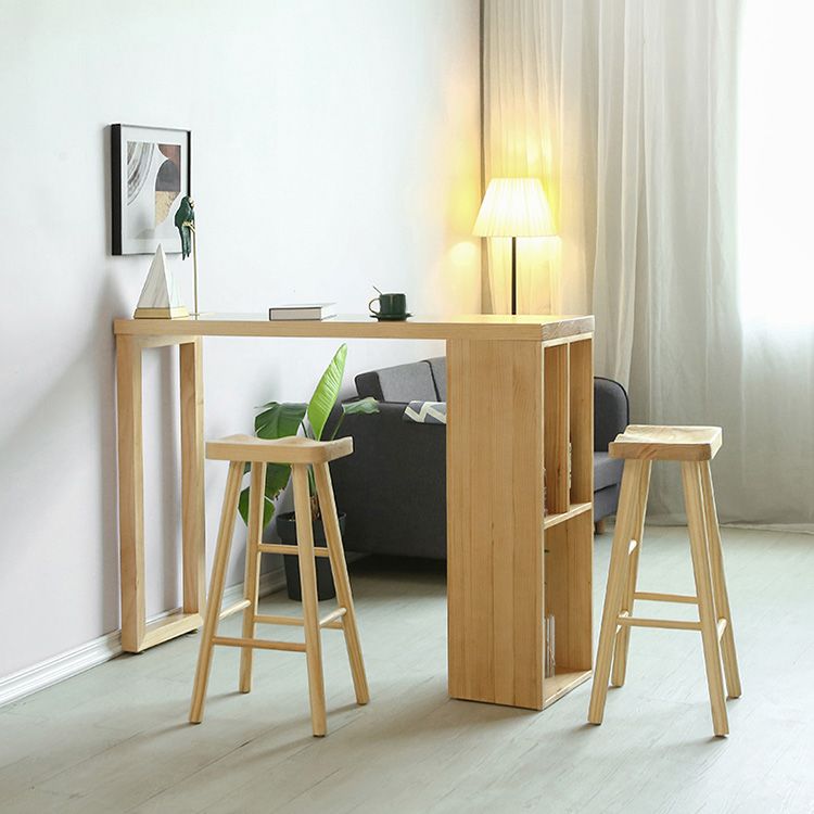 Modern Pine Solid Wood Bar Height Table Rectangle Bar Table for Living Room Clearhalo 'Bar Furniture' 'Bar Tables' 'bar_tables' 'furn' 'furn_bar_tables' 'Furniture' 'Kitchen & Dining Furniture' 1200x1200_89d6769a-a488-4874-b6a3-ac5ee3b05291