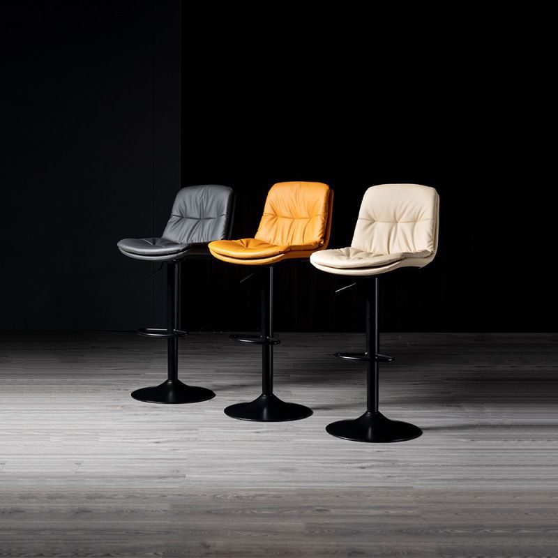 Adjustable Height Leather Footrest Bar Stool Matte Finish 31.49'' Low Back Stool Clearhalo 'Bar Furniture' 'Bar Stools' 'bar_stools' 'furn' 'furn_bar_stools' 'furniture_bar_stools' 'Kitchen & Dining Furniture' 'kitchen&dining_furn' 'kitchen' 'kitchen_furn' Furniture' 1200x1200_89d6834a-d461-443b-b293-0c92e4a9f540