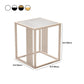 23.6" Tall Modern Square Glass Top Side Table Metal Frame End Table