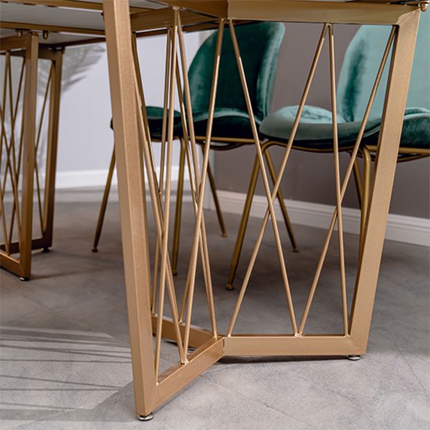 Contemporary Rectangle Dinette Set 1/2/4/5/7 Pieces White Marble Dining Table Set Clearhalo 'Dining Room Sets' 'Dining Tables & Seating' 'dining_room_set' 'furn' 'furn_dining_room_set' 'Furniture' 'Kitchen & Dining Furniture' 1200x1200_89d6fcdc-c8a7-4d74-9886-3d77b3c6e13e