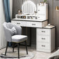 Contemporary Makeup Vanity Desk Table with 5 Drawers and Mirror