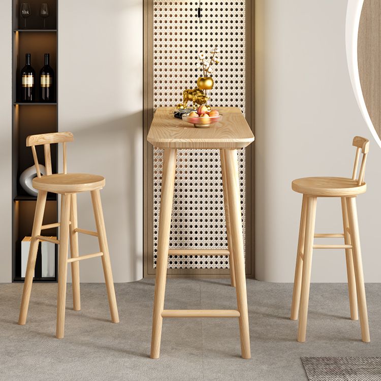 Dennenhout balktafel moderne rechthoekige bar eettafel met dubbele voetstuk voor woonkamer