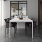 Metal Contemporary Rectangular Dining Table High Gloss White Sintered Stone Table with Metal Legs Clearhalo ' dining_table' 'Dining Tables & Seating' 'Dining Tables' 'Furniture' 'furniture_dining_table' 'Kitchen & Dining Furniture' 'kitchen&dining_furn' 'kitchen' 'kitchen_dining_table' 1200x1200_89d9c379-1cff-4476-8ac0-d1917f49bf6a