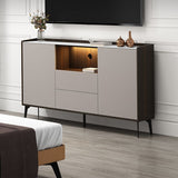 Stone Media Console TV Stand Modern TV Stand Console with 2 Drawers Clearhalo 'furn' 'furn_tv_stands_entertainment_centers' 'Furniture' 'Living Room Furniture' 'TV Stands & Entertainment Centers' 'TV Stands & Media Storage Furniture' 'tv_stands_entertainment_centers' 1200x1200_89da9e54-d88a-45c7-b7e2-d2a0d8b8b40d