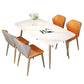 Set da tavolo da pranzo rettangolare glam 1/3/4/5 pezzi Dinette Set con top in pietra sinterizzata bianca