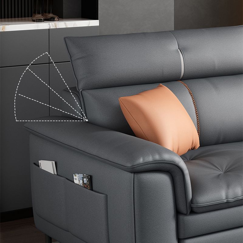 Black and Orange Pillow Top Arm Sectionals 37.4"High Cushion Back Sofa with Storage Clearhalo 'furn' 'furn_sectionals' 'Furniture' 'furniture_sectionals' 'Living Room Furniture' 'Sectionals' 1200x1200_89ddd14e-195c-458a-8b4b-05c7adffb2df