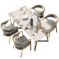 Metal Traditional Luxury Rectangular Indoor Table Sintered Stone Table with Sled Base Clearhalo ' dining_table' 'Dining Tables & Seating' 'Dining Tables' 'furn' 'furn_dining_table' 'Furniture' 'furniture_dining_table' 'Kitchen & Dining Furniture' 'kitchen&dining_furn' 'kitchen' 'kitchen_dining_table' 1200x1200_89de35f4-e739-41b2-9267-51513ba5b0e2