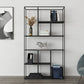 Modern Style Open Back Bookcase Metal Frame Bookshelf in Black