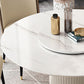 Glam 1/3/4/5/7/9 Pieces Round Dining Table Set with Sintered Stone Top Turntable Furniture Clearhalo 'Dining Room Sets' 'Dining Tables & Seating' 'dining_room_set' 'furn' 'furn_dining_room_set' 'Furniture' 'furniture_dining_room_set' 'Kitchen & Dining Furniture' 'kitchen&dining_furn' 'kitchen' 1200x1200_89df4a93-73b5-41f9-bac6-659296e2a2f5