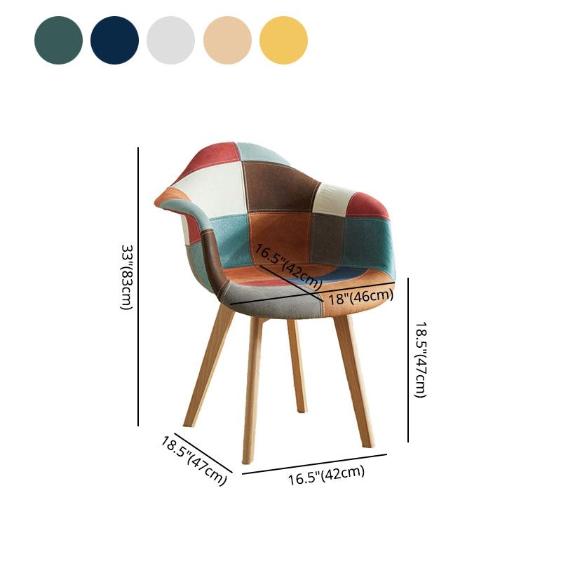 Restaurant Scandinavian Upholstered Arm Chair Matte Finish Solid Back Dining Chair Clearhalo ' kitchen&dining_furn' 'Dining Chairs' 'Dining Tables & Seating' 'dining_chair' 'Furniture' 'furniture_dining_chair' 'Kitchen & Dining Furniture' 'kitchen' 1200x1200_89dff0f2-811f-4cd0-9e92-aa64078b7e21