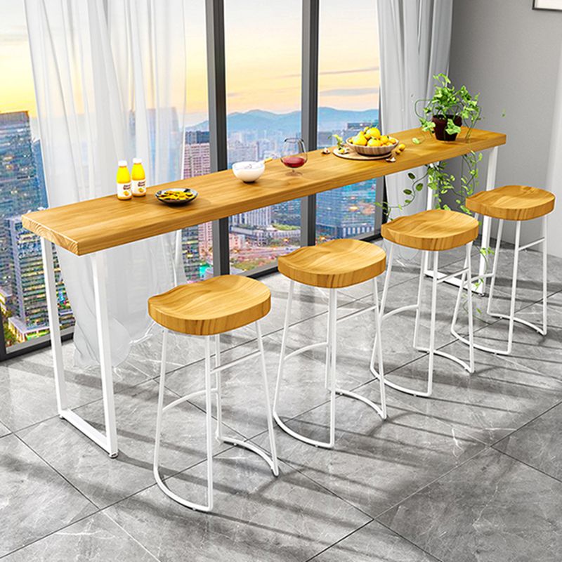 Pine Wood Bar Dining Table Modern Rectangle Bar Table with Sled Pedestal for Dining Room Clearhalo 'Bar Furniture' 'Bar Tables' 'bar_tables' 'furn' 'furn_bar_tables' 'Furniture' 'furniture_bar_tables' 'Kitchen & Dining Furniture' 1200x1200_89e38150-c17e-4540-a18e-39bc8d9b5ea7