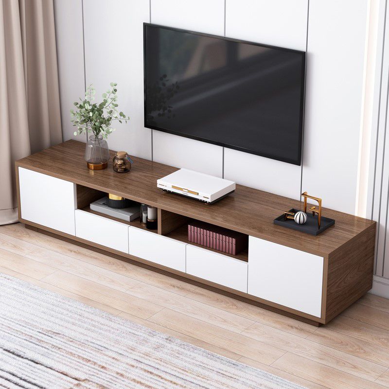 Wooden TV Stand Console Scandinavian TV Media Stand with Drawers Clearhalo 'furn' 'furn_tv_stands_entertainment_centers' 'Furniture' 'Living Room Furniture' 'TV Stands & Entertainment Centers' 'TV Stands & Media Storage Furniture' 'tv_stands_entertainment_centers' 1200x1200_89e49e9a-9054-448b-9f1f-ce27f05c75bf