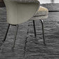 Fabric Arm Chair Nordic Style Parsons Dining Chairs with Black Legs