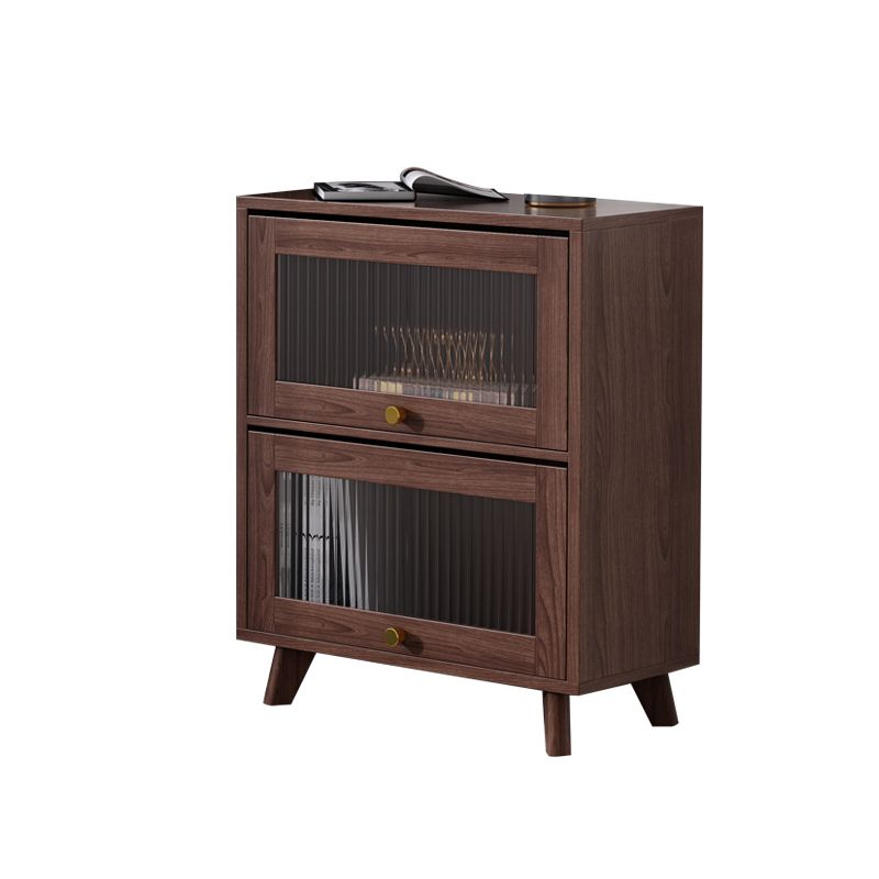 Armoire en bois brune / naturel contemporain, armoire à accent rectangle