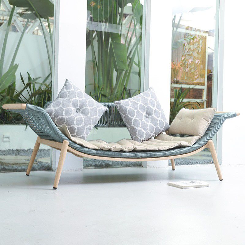 Modern Rattan with Arms Chaise Flared Arms with Legs for Bedroom Living Room Clearhalo 'Chairs & Seating' 'Chaise Lounge' 'chaise_lounge' 'furn' 'furn_chaise_lounge' 'Furniture' 'Living Room Furniture' 1200x1200_89e96de7-b274-4111-9a09-7ebec8c5cdcb