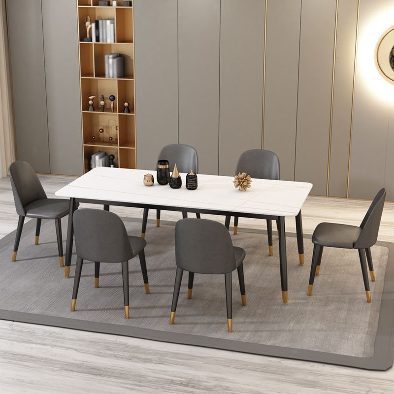 Modern Matte Finish Faux Marble Table Rectangle 4 Legs Dining Table Clearhalo ' dining_table' 'Dining Tables & Seating' 'Dining Tables' 'furn' 'furn_dining_table' 'Furniture' 'furniture_dining_table' 'Kitchen & Dining Furniture' 'kitchen&dining_furn' 'kitchen' 'kitchen_dining_table' 1200x1200_89eaa145-8ca0-4cf9-b28e-4deb3d646d73