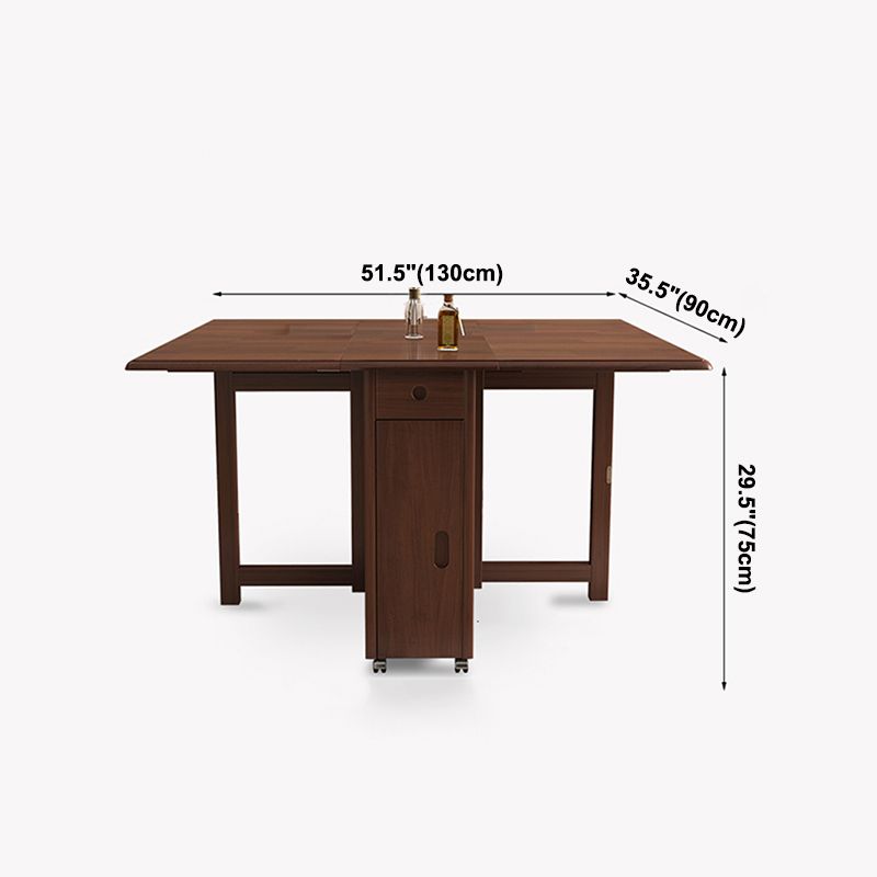 Mid-Century Modern Brown Dining Table Solid Wood Drop-Leaf Dining Table for Home Use Clearhalo ' dining_table' 'Dining Tables & Seating' 'Dining Tables' 'furn' 'furn_dining_table' 'Furniture' 'furniture_dining_table' 'Kitchen & Dining Furniture' 'kitchen&dining_furn' 'kitchen' 'kitchen_dining_table' 1200x1200_89ebb87b-18ef-4b2f-a18d-843d5e3ecbe7