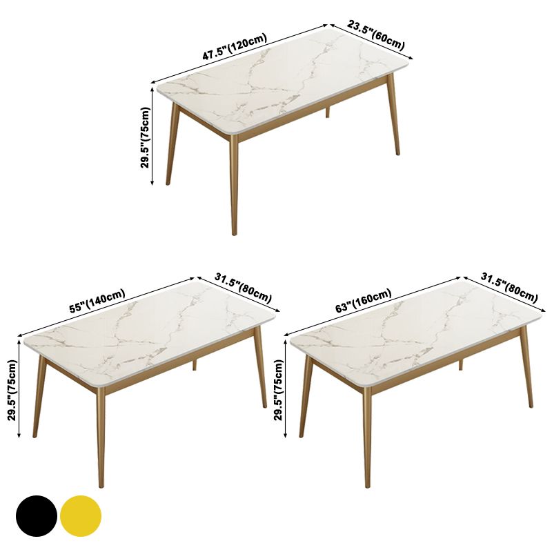 Glam Standard Rectangle Dining Table Sintered Stone Kitchen Dining Table with 4 Legs Base Clearhalo ' dining_table' 'Dining Tables & Seating' 'Dining Tables' 'furn' 'furn_dining_table' 'Furniture' 'furniture_dining_table' 'Kitchen & Dining Furniture' 'kitchen&dining_furn' 'kitchen' 'kitchen_dining_table' 1200x1200_89ece5b1-5e81-45a7-b61f-1f38b42600d4