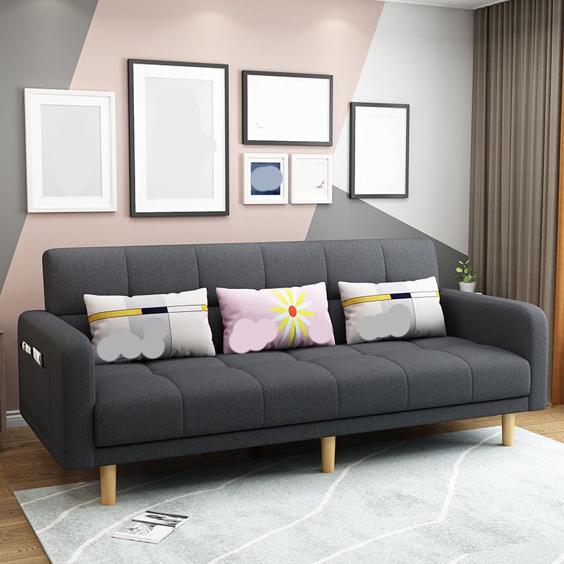 Modern Style Wooden Base Scientific Cloth Cushion with Pillow Rectangular Sofa Clearhalo 'furn' 'furn_sofas' 'Furniture' 'furniture_sofas' 'kitchen' 'kitchen_sofas' 'Living Room Furniture' 'Sofa' 'sofas' 1200x1200_89edc6b1-3925-40a5-9dcb-fbdca6fbe78b